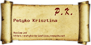 Petyko Krisztina névjegykártya